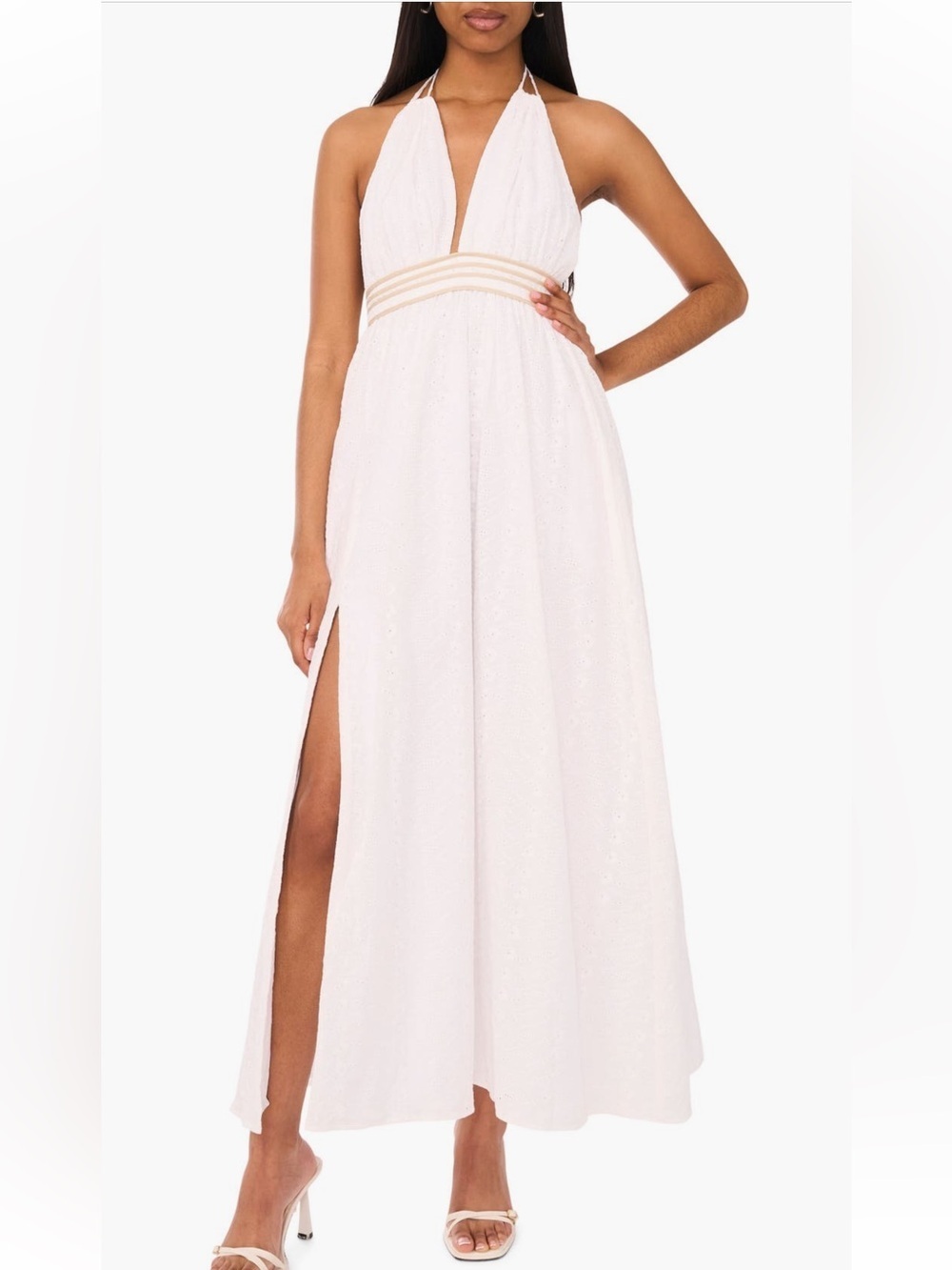 Parker The Brynn Halter Maxi Dress In Lucent White NORDSTROM